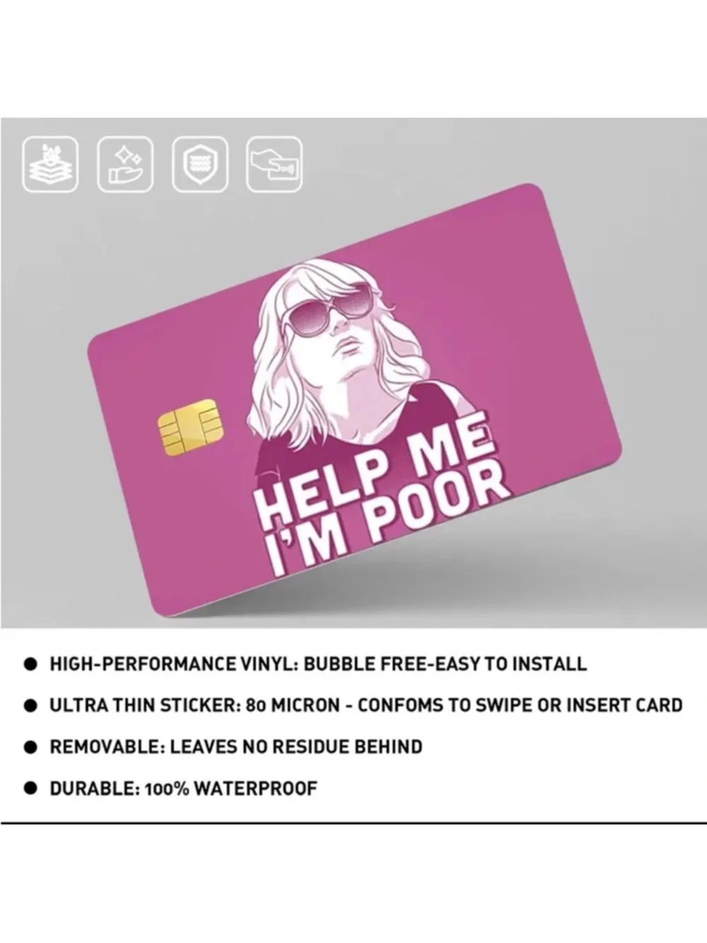 Help Me I'm Poor Pink Credit Card Cover Bridesmaids